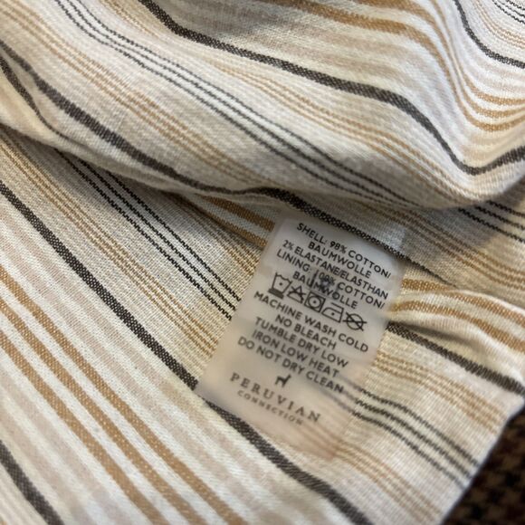 Peruvian Connection Blazer Jacket Tan and Black Houndstooth Plaid US8 Career - Picture 9 of 10